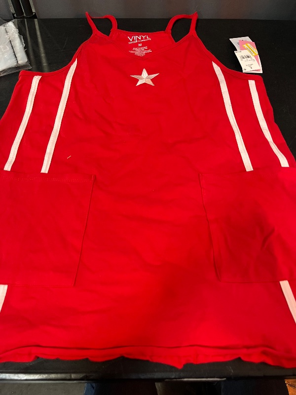 Photo 1 of M Women's Star Side Striped Graphic Dress - Red M
