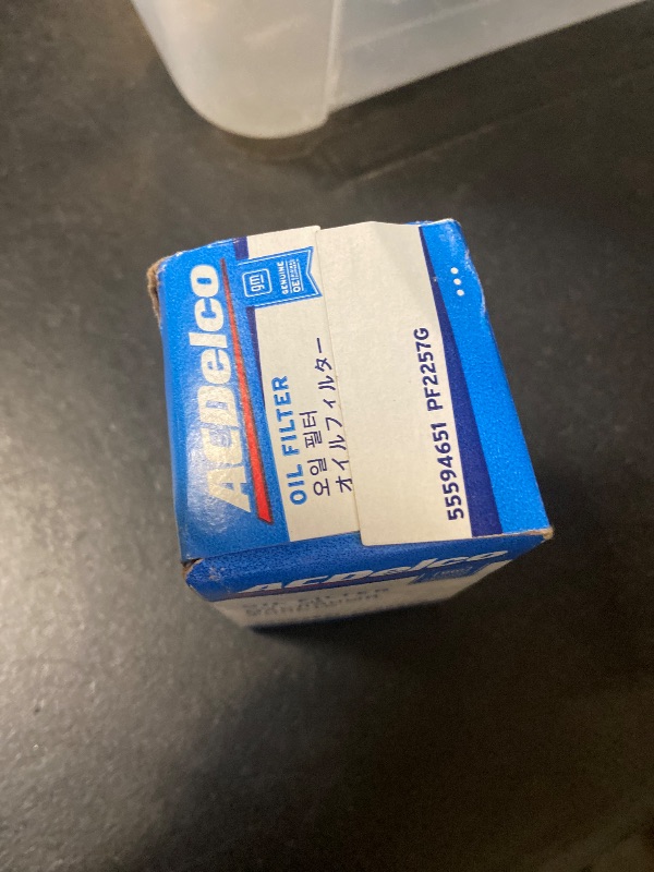 Photo 1 of ACDelco GM Original Equipment Engine Oil Filter and Cap Seal (O-Ring) (Use with Cap Marked HENGST) GM Part # 55594651
ACDelco Part # PF2257G