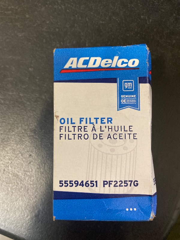 Photo 1 of ACDelco GM Original Equipment Engine Oil Filter and Cap Seal (O-Ring) (Use with Cap Marked HENGST) GM Part # 55594651
ACDelco Part # PF2257G