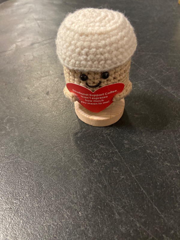 Photo 1 of Crochet Coffee Cup Decor: Handmade Emotional Support Gift