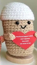 Photo 1 of Crochet Coffee Cup Decor: Handmade Emotional Support Gift