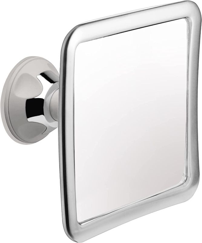 Photo 1 of MIRRORVANA Fogless Shower Mirror for Shaving with Upgraded Suction-Cup, 1X Magnifying, 6.3 x 6.3 Inch (Chrome Frame, Grey Suction)
