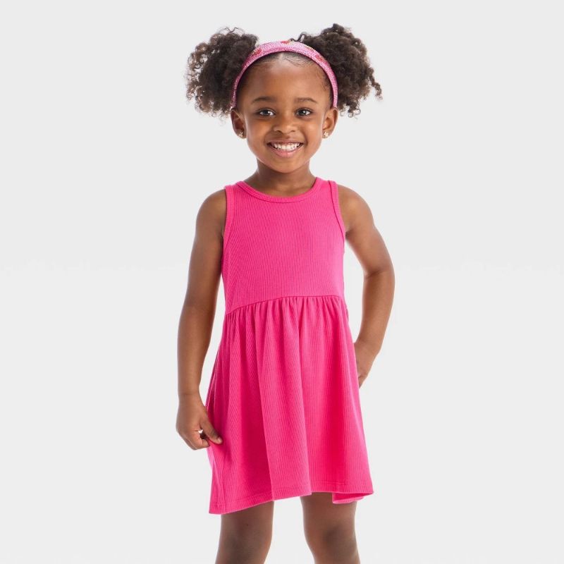 Photo 1 of 5T Toddler Girls' Ribbed Tank Dress Pink
