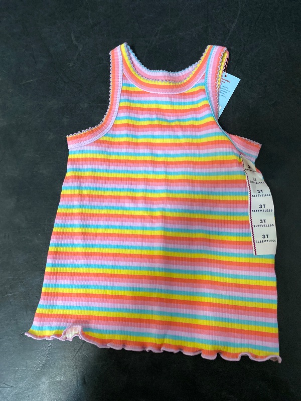 Photo 1 of 3T Toddler Girls' Striped Ribbed T-Shirt