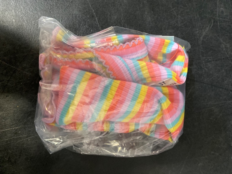 Photo 1 of 3T Toddler Girls' Striped Ribbed T-Shirt