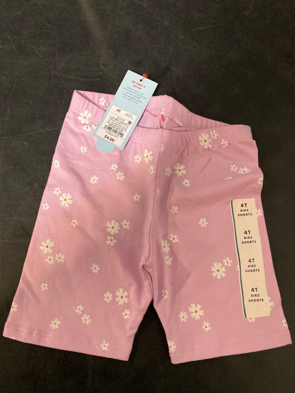Photo 1 of 4T Toddler Girls' Floral Bike Shorts Light Purple