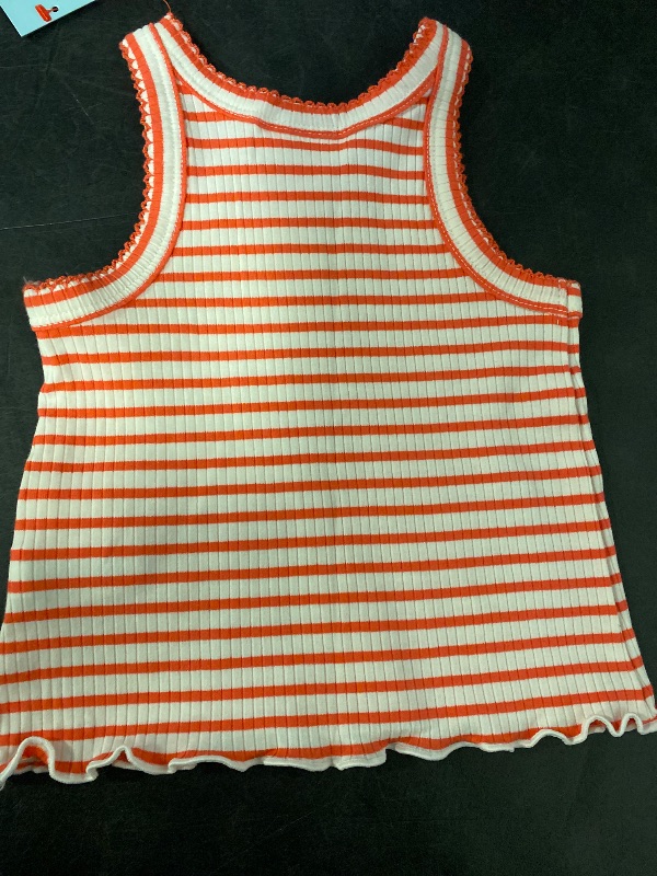 Photo 1 of 18M Toddler Girls' Striped Ribbed T-Shirt Coral Orange