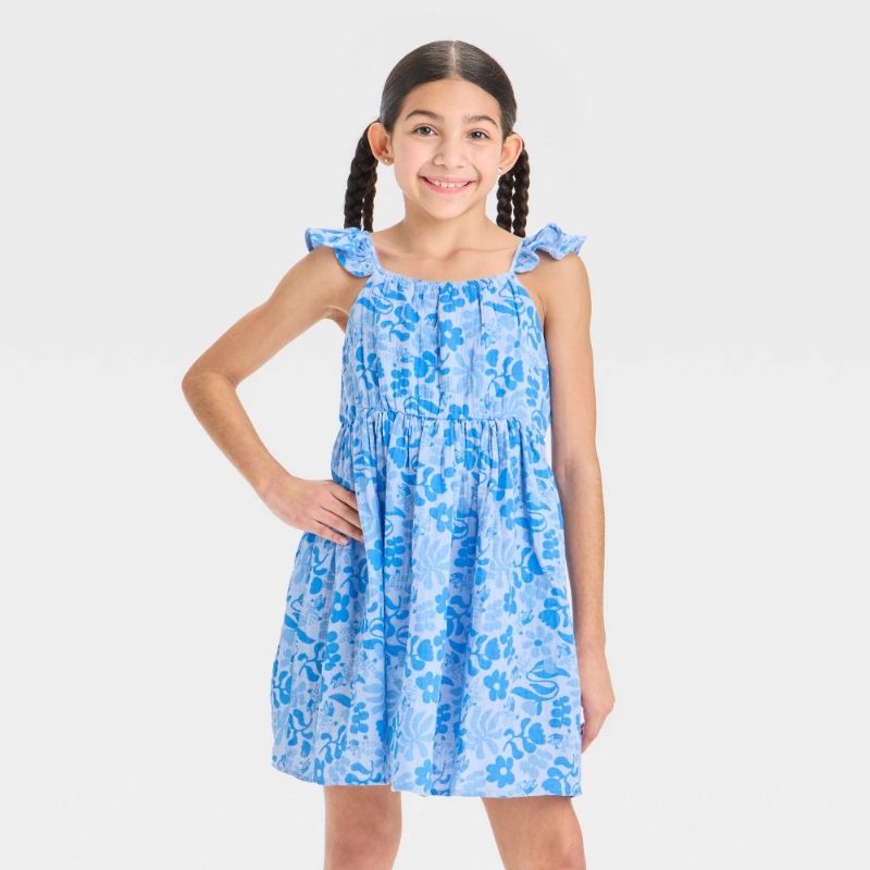 Photo 1 of L Girls' Bluey Gauze Dress Blue