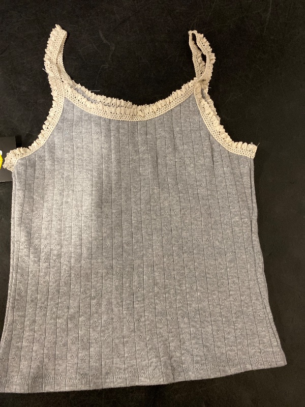 Photo 1 of M Girls' Lace Trim Tank Top Heather Gray