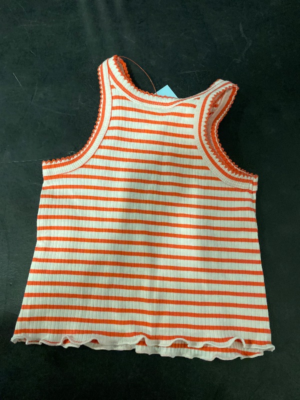 Photo 1 of 18M Toddler Girls' Striped Ribbed T-Shirt Coral Orange