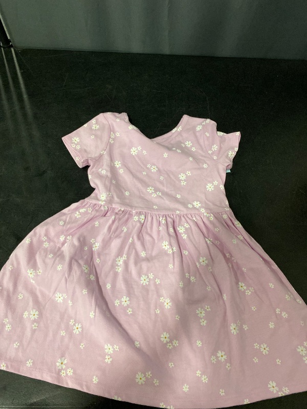 View 2 of 4T Toddler Girls' Floral Short Sleeve Dress Light Purple