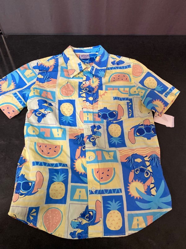 View 2 of M Boys' Stitch Woven Button up Shirt Aqua Green