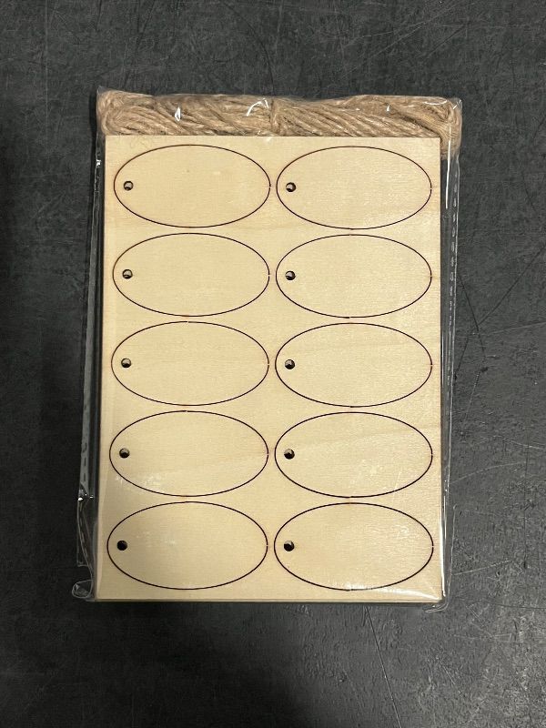 Photo 1 of 50pcs Oval Shape Wooden Slices Easter Ornament Cutouts Unfinished Craft Pieces for Home Decoration
