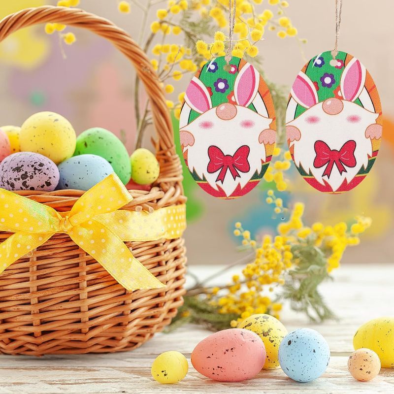 Photo 1 of 50pcs Oval Shape Wooden Slices Easter Ornament Cutouts Unfinished Craft Pieces for Home Decoration
