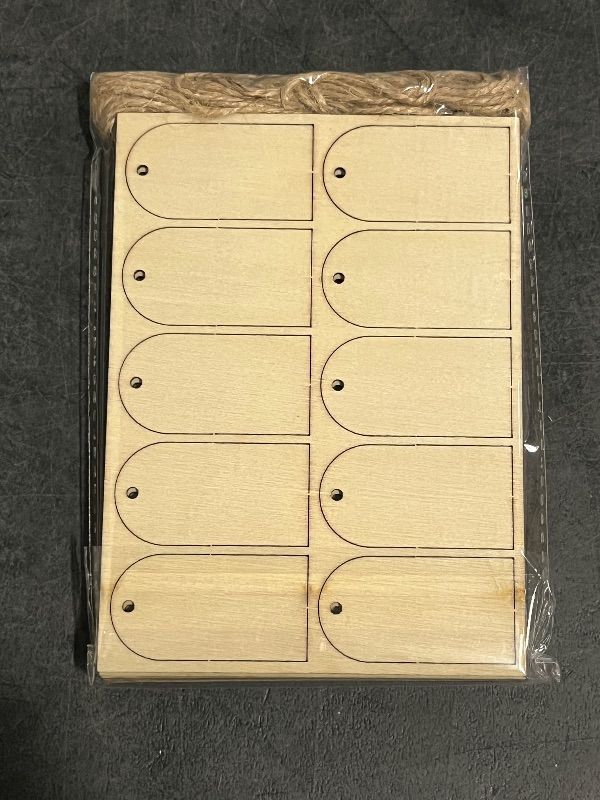 Photo 1 of 80pcs Wood Pieces Natural Unfinished Rustic Wood for DIY Handicraft Decoration Hemp Rope
