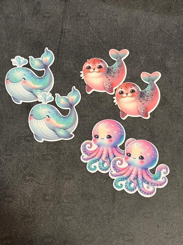 View 4 of 48Pcs Ocean Animal Cupcake Toppers Sea Animals Party Cupcake Sticks Ocean Animal Birthday Cake Picks Sea Theme Party Decorations for Under the Sea Baby Shower Supplies or Birthday Supplies