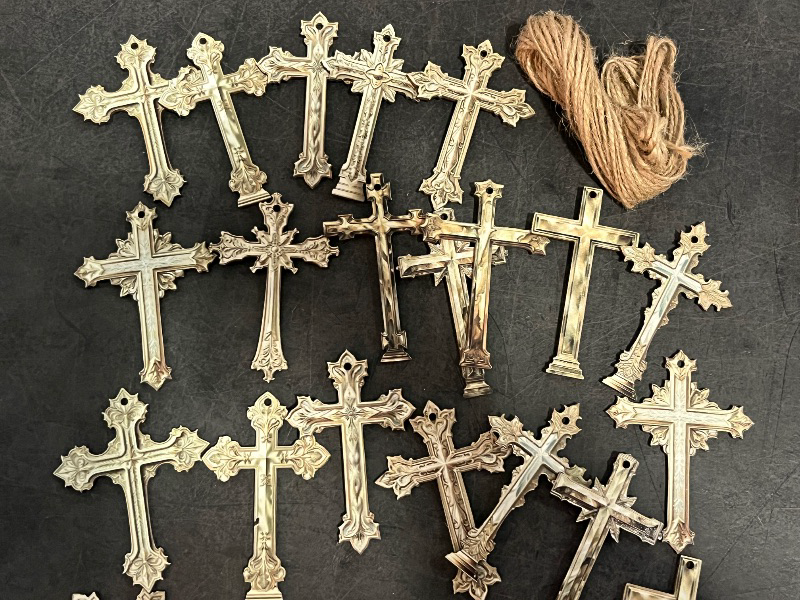 View 3 of 24PCS Cross Ordiments for Holiday Tree Decor