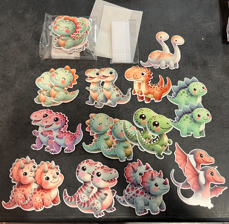 Photo 1 of 48PCS Dinosaur Cake Decorations Jungle Safari Dinosaur Cupcake Toppers Dino Cake Toppers for Dinosaur Theme Baby Shower Birthday Party Cake Decor Supplies