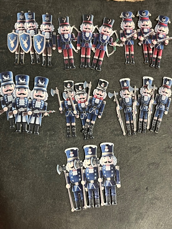 Photo 1 of 36PCS Christmas Wooden Ornaments - 12 Unique Patterns with Hemp Rope | Xmas Tree, Home & Garden Decor
