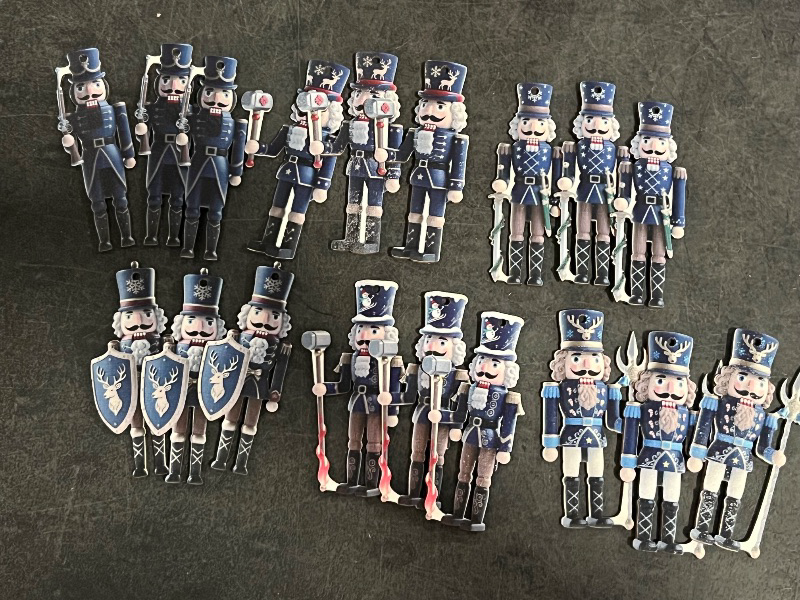 Photo 1 of 36PCS Christmas Wooden Ornaments - 12 Unique Patterns with Hemp Rope | Xmas Tree, Home & Garden Decor
