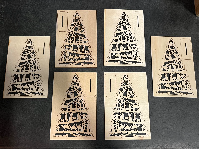 View 2 of Christmas Nativity Scene Ornament 4.75'' Jesus Wooden Nativity Ornaments Tree Shape Nativity Gifts 3D Nativity Scene Crafts for Christmas Winter Holiday Party Decor