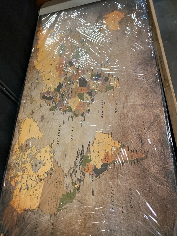 View 2 of Baisuwallart- 1 Piece Vintage World Map Canvas Prints Wall Art- Ready to Hang - Home Office Decor Picture Prints for Living Room Bedroom Abstract Painting Artwork 30x60inches x1pcs
