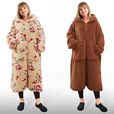 View 1 of [2-Pack] Warm + Cozy Oversized Wearable Blanket Hoodie for Adults