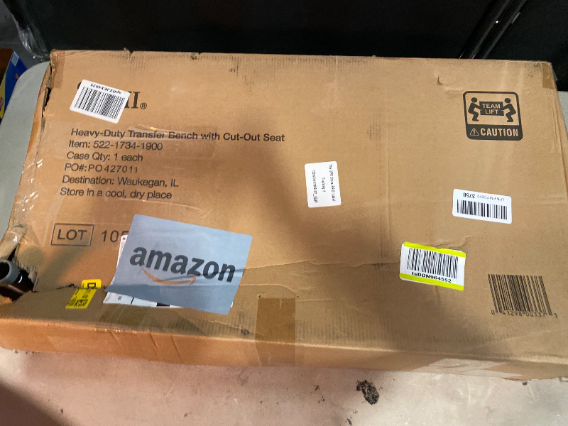 Photo 1 of DMI Tub Transfer Bench and Shower Chair with Non Slip Aluminum Body, FSA Eligible, Adjustable Seat Height and Cut Out Access, Holds Weight up to 400 Lbs, Bath and Shower Safety, Transfer Bench