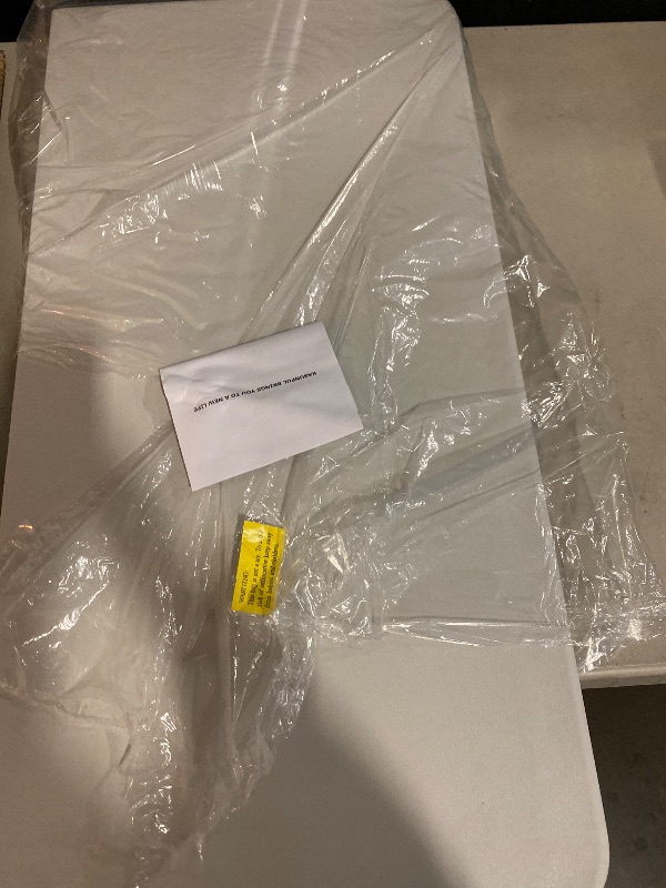 Photo 1 of Kasunpul 34" Folding Table, Portable Square Folding Card Table with Collapsible Legs & Carrying Handle, Plastic Tables for Camping,Picnic, Office, Party, White