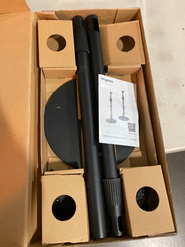 Photo 1 of Adjustable Height Speaker Stands Compatible with SONOS Era 300 and Era 100, Height Adjustable up to 42.6'', Floor Stands with Cable Management, Speaker Mount, Black, 2 Pack (Pair) ( Black)