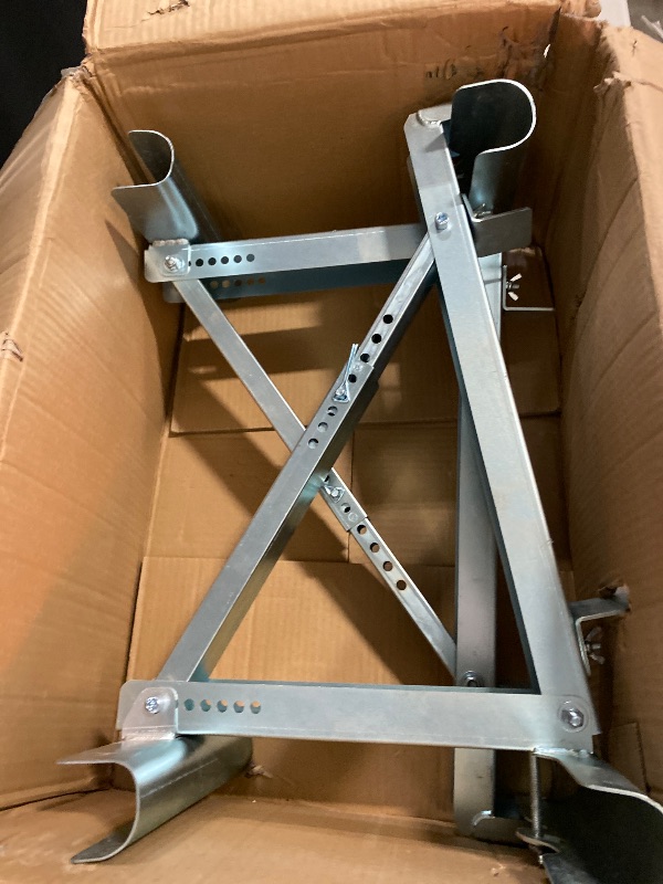 Photo 1 of 1 Pair Ladder Jacks for Metaltech Scaffolding Platform, 2-Rung Short Body Ladder Jack Tool to 20-Inch Width, Aluminum Ladder Scaffold Jack for Stages up, Withstand 264 LBS, Silver