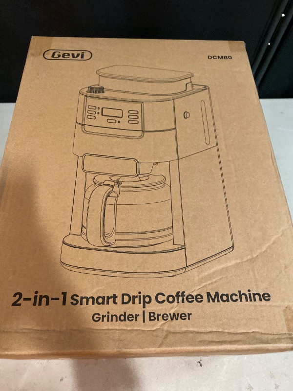 Photo 1 of Gevi 10-Cup Coffee Maker with Built-in Burr Grinder, Programmable Timer, 1.5L Water Tank, Reusable Filter & Warming Plate – Drip Coffee Machine for Fresh Ground Coffee