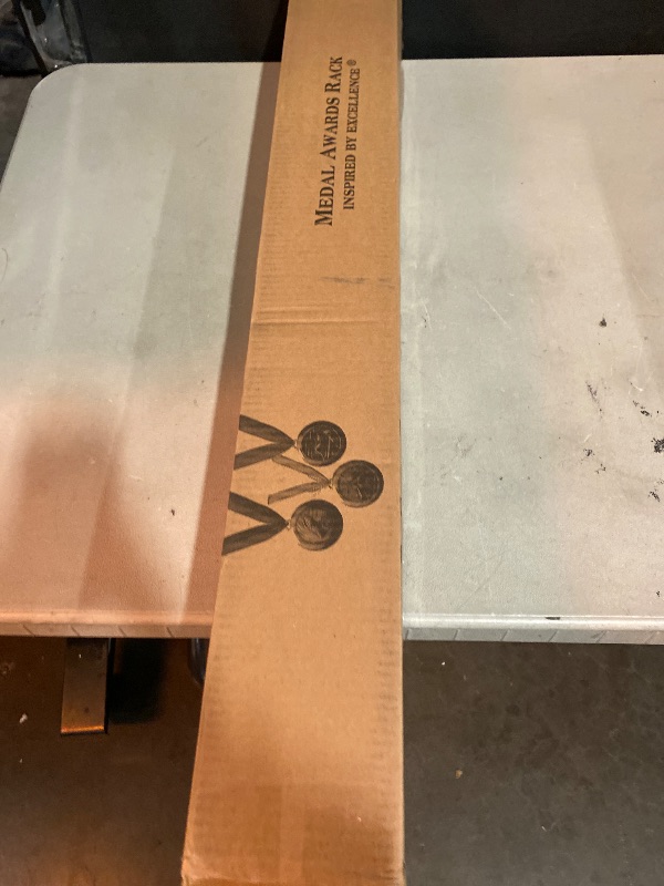 Photo 1 of 3ft- Medal Awards Rack Ultimate Medal Hanger Display and Trophy Shelf - Multi-Sport Trophy and Medal Holder for Medal Display, Plaques, Pictures, Trophies and more. Solid Wood - Large 36" - Black