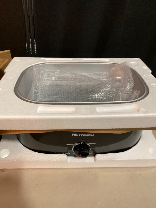 Photo 1 of HEYNEMO Electric Roaster Oven, 24 QT Turkey Roaster with Self-Basting Lid and Buffet Server, Turkey Roaster Oven with Defrost and Warm Function, Removable Pan & Rack, Stainless Steel, Silver