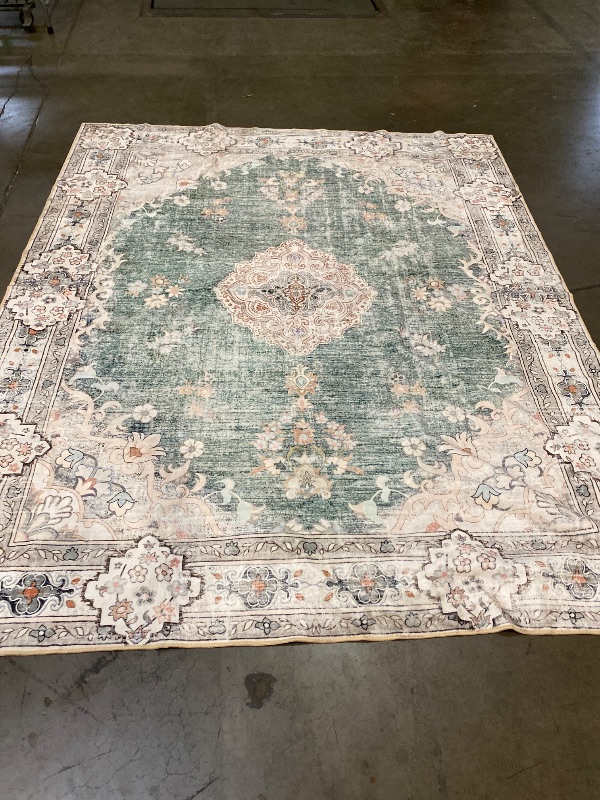 Photo 1 of MUJOO Green Rug 8'x10' Area Rugs for Living Room Washable Rugs Large Area Rug Boho Area Rug 8'x10' for Bedroom Non Slip Abstract Soft Low-Pile Floral Flowers