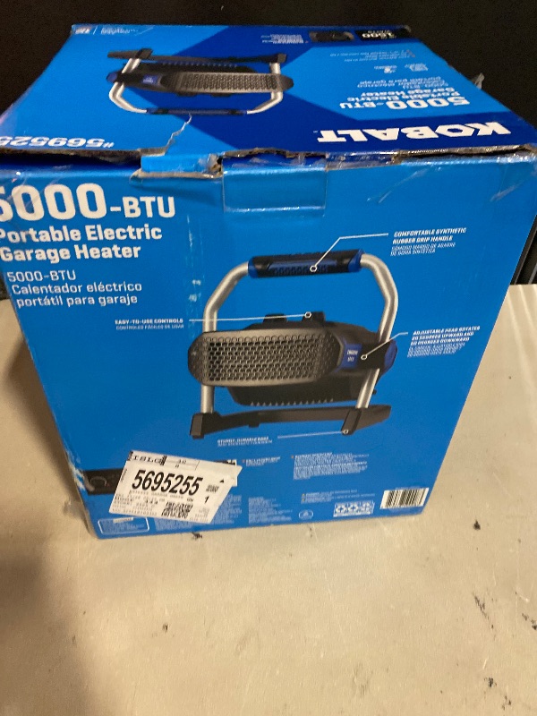 Photo 1 of Kobalt RN24083104JK 1500 -Watt Ceramic Compact personal Indoor Electric Space Heater with Thermostat
