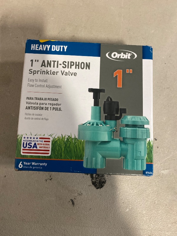 Photo 1 of Orbit 57624 1-Inch FPT 100 Series Automatic Anti-Siphon Valve with Flow Control