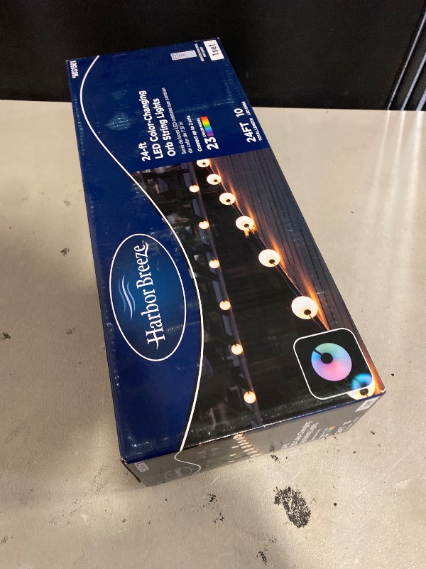 Photo 1 of Harbor Breeze 24-ft Plug-in Black Outdoor String Light with 12 LED Globe Bulbs