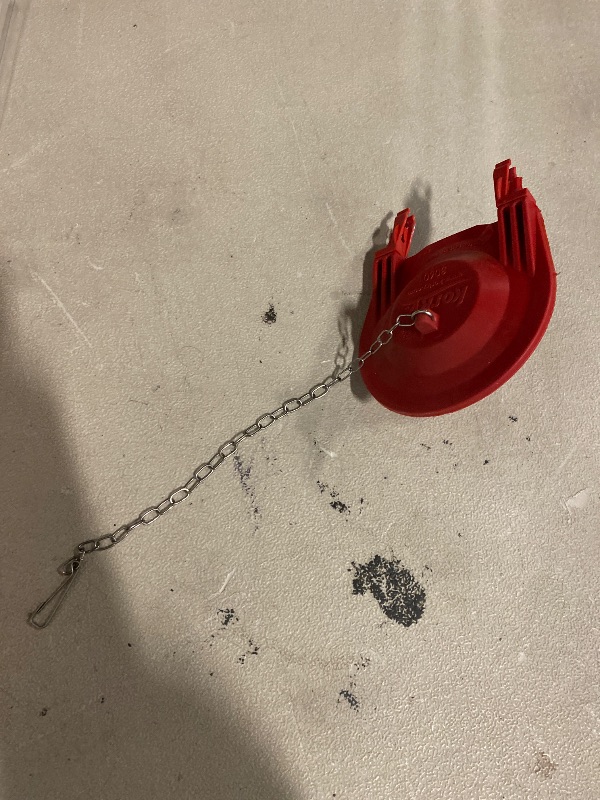 Photo 1 of Korky 3060BP Universal Toilet Flapper Replaces Most Large 3-Inch Flappers - Long Lasting Rubber - Easy to Install - Made in USA, Red