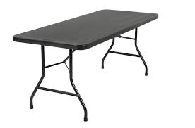 Photo 1 of Cosco 2.5-ft x 6-ft Indoor or outdoor Rectangle Resin Black Folding banquet table 8 -Person
