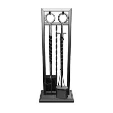 Photo 1 of 5 -Piece Steel Fireplace Tool Set in Black
