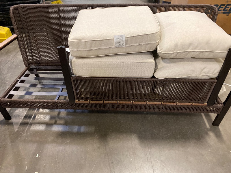 Photo 1 of allen + roth Ashford 2 -Piece Wicker Patio Sofa Conversation Set with Cushions