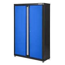 Photo 1 of Kobalt 36-in W x 72-in H x 18.5-in D Freestanding Steel Garage Cabinet in Blue