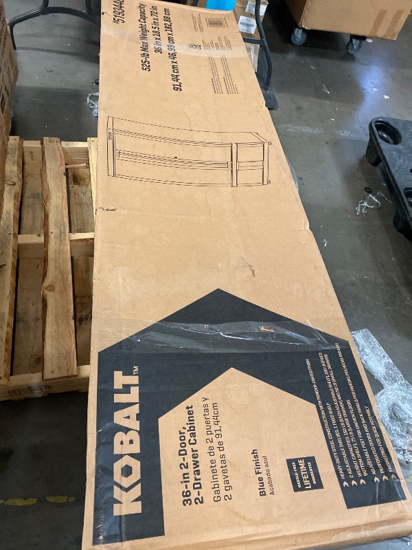 Photo 1 of missing hardware + multiple pieces -------------selling for separate parts only ---------------------Kobalt 48-in W x 72-in H x 18.5-in D Freestanding Steel Garage Cabinet in Blue