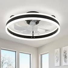 Photo 1 of Harbor Breeze Edenmore 20-in Matte Black with Clear Blades Color-Changing Integrated LED Flush Mount