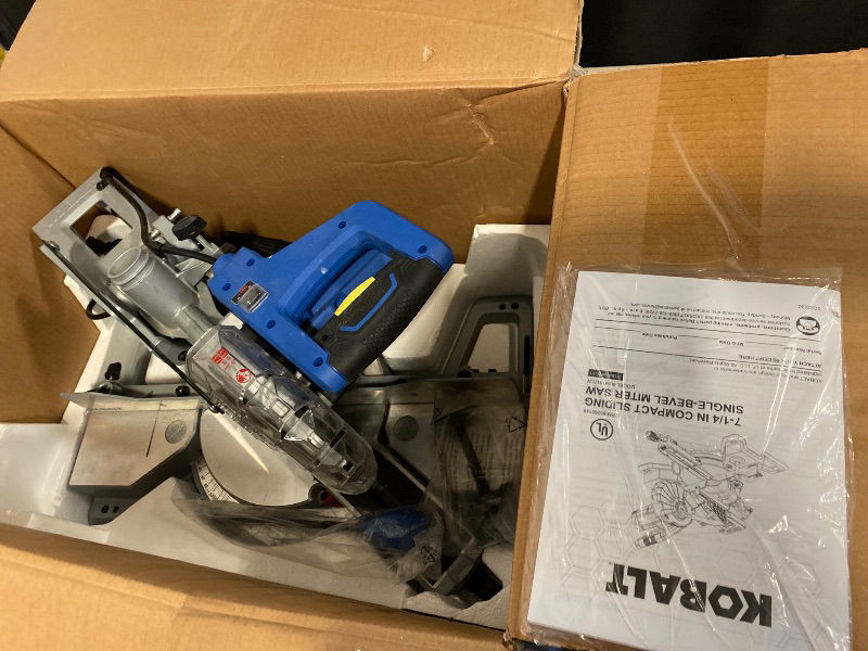 Photo 1 of Kobalt Compact 7-1/4-in 10-Amp Single Bevel Sliding Compound Corded Miter Saw