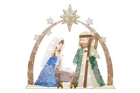 View 1 of Holiday Living 36-in Freestanding Nativity Yard decoration with White LED Lights