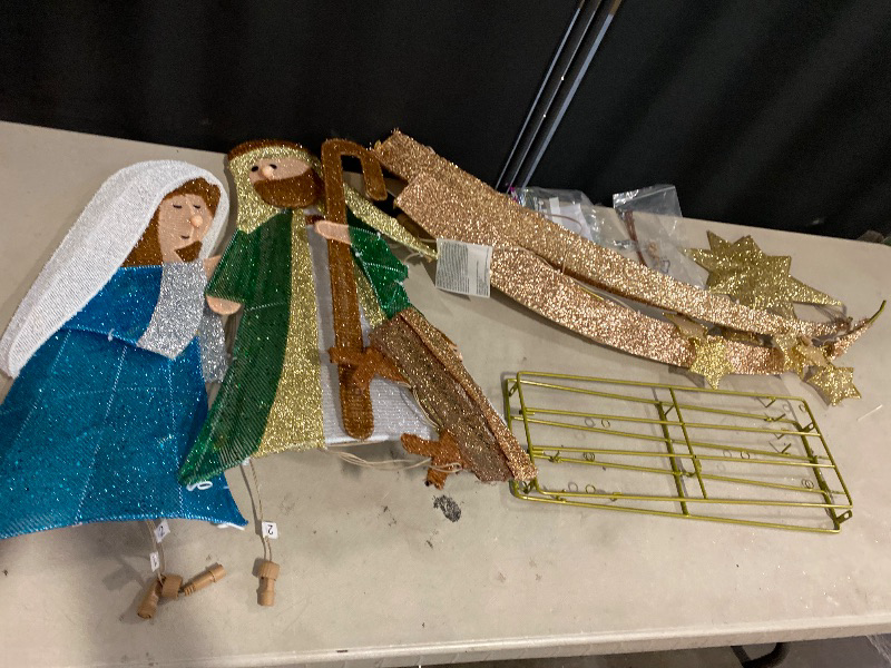 View 2 of Holiday Living 36-in Freestanding Nativity Yard decoration with White LED Lights