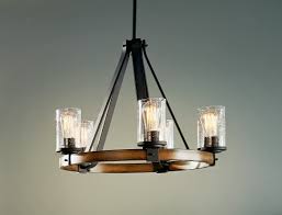Photo 1 of Kichler Barrington 5 -Light Distressed Black Seeded glass Metal Chandelier