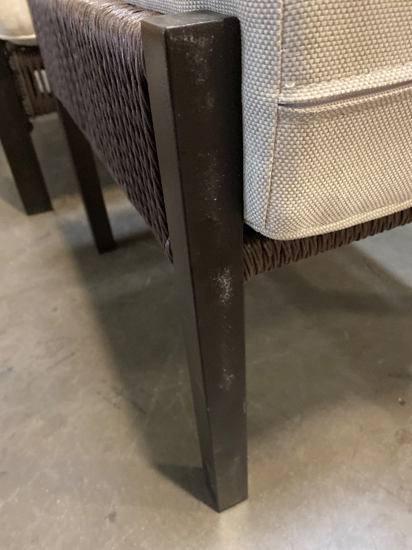 Photo 1 of allen + roth Ashford 6 -Piece Wicker Patio Conversation Set with Beige Cushions